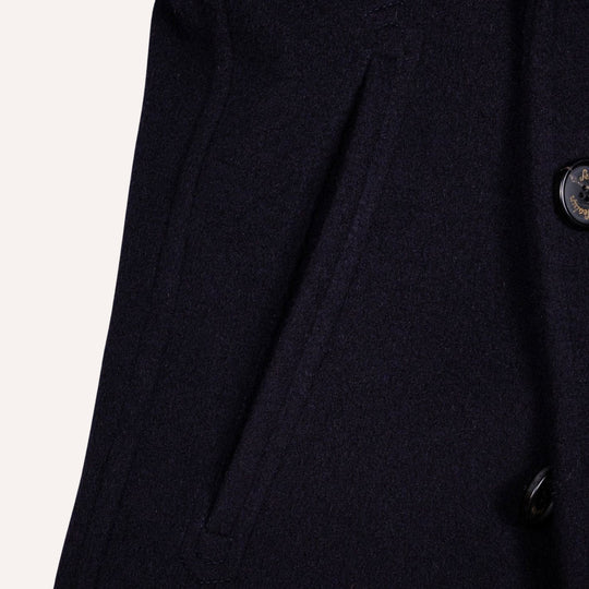 Navy Wool Cashmere Peacoat