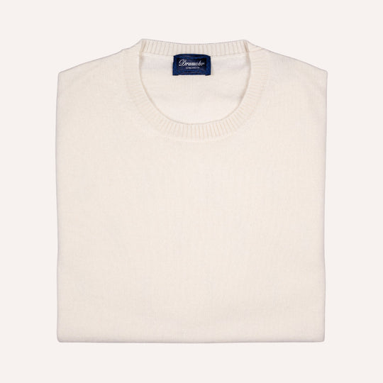 Cream Cashmere Crewneck Sweater