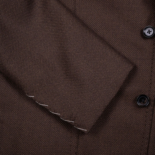 Brown Hopsack Balloon Wool Blazer