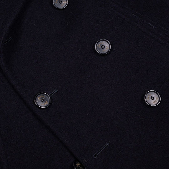 Navy Wool Cashmere Peacoat