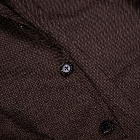 Brown Hopsack Balloon Wool Blazer
