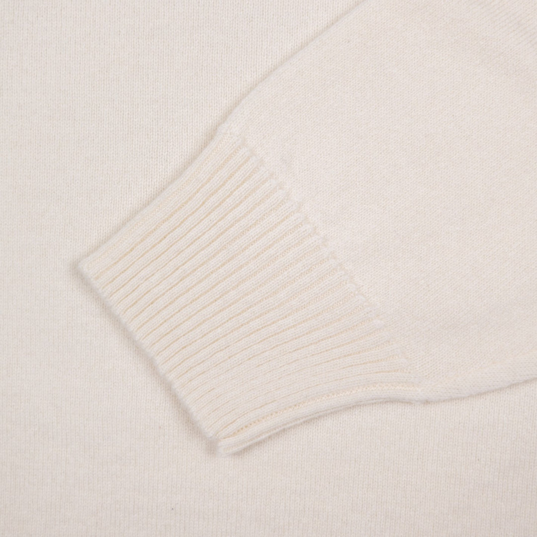 Cream Cashmere Crewneck Sweater