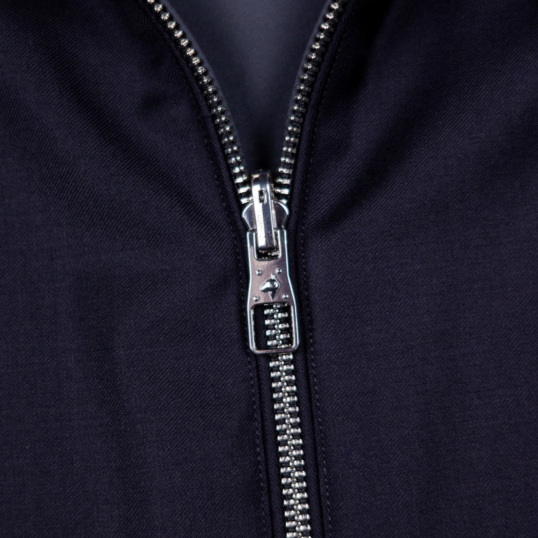 Navy Reversible Wool & Polyester Lightweight Gilet