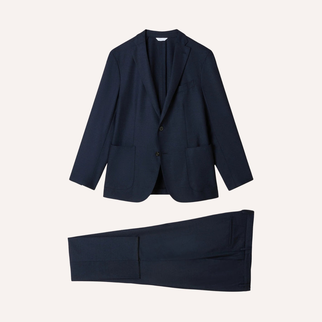 Navy Virgin Wool Unconstructed Suit