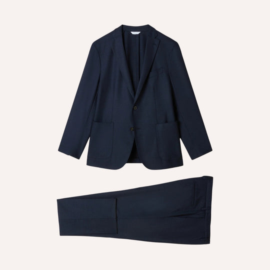 Navy Virgin Wool Unconstructed Suit
