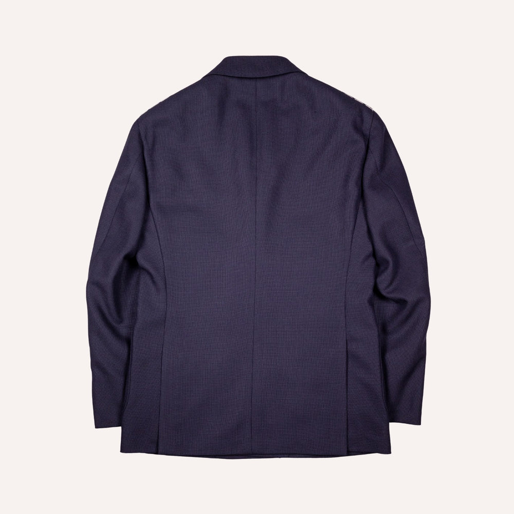 Navy Double-Breasted Wool Summer Balloon Blazer