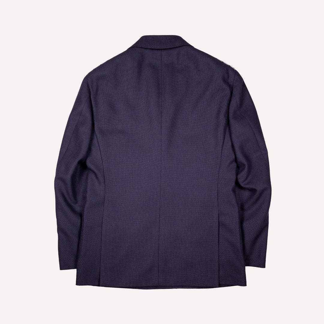 Navy Double-Breasted Wool Summer Balloon Blazer