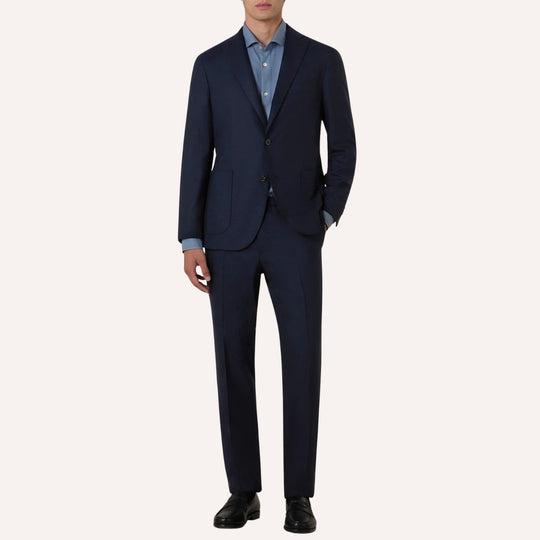 Navy Virgin Wool Unconstructed Suit