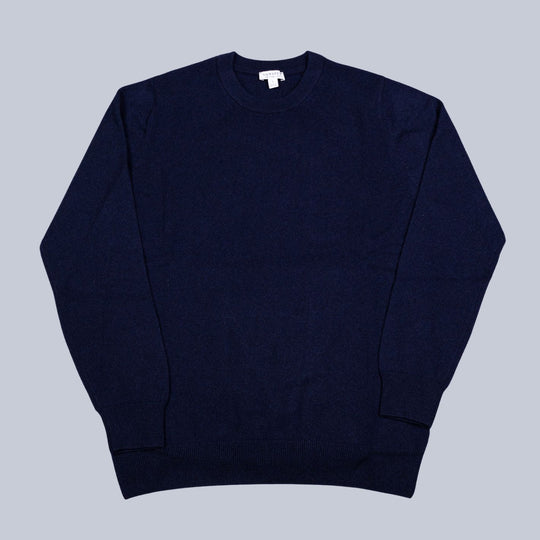 Navy Cashmere Crewneck Sweater