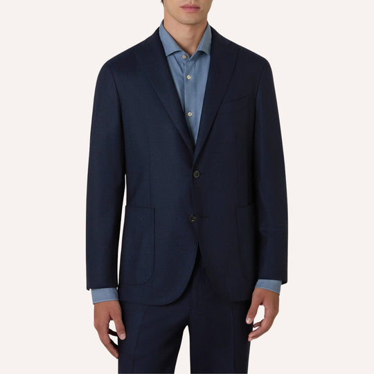 Navy Virgin Wool Unconstructed Suit