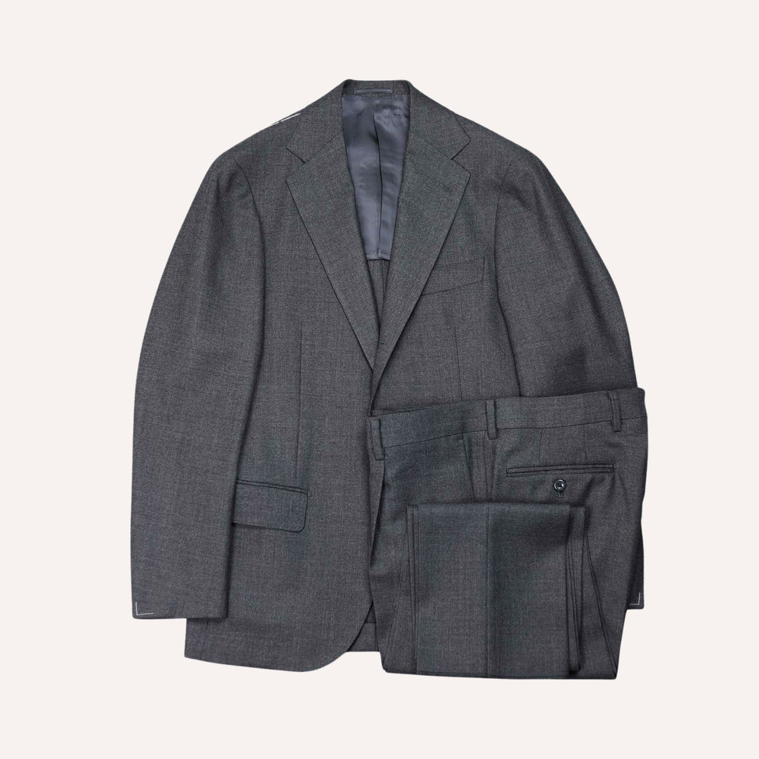 Grey Melange Wool Calm Twist Suit