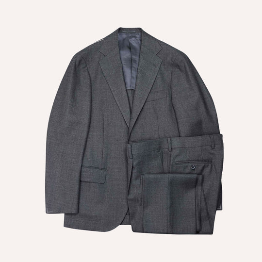 Grey Melange Wool Calm Twist Suit