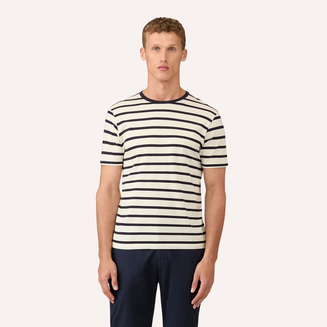 Ecru Navy Breton Stripe T-shirt