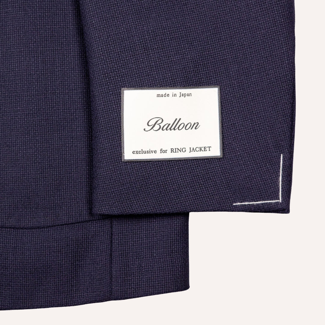 Navy Double-Breasted Wool Summer Balloon Blazer