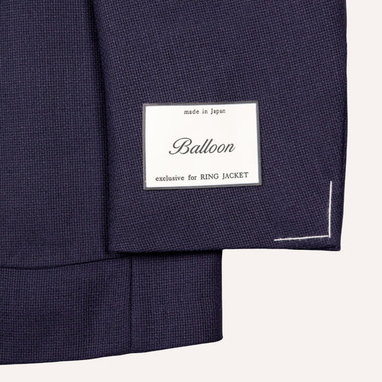 Navy Double-Breasted Wool Summer Balloon Blazer