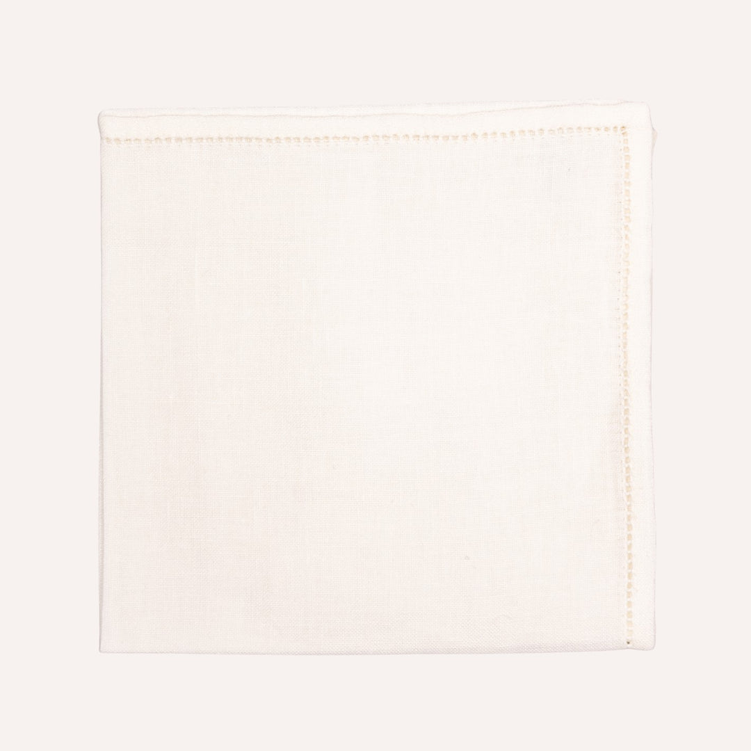 Jour Venise Off-White Linen Pocket Square