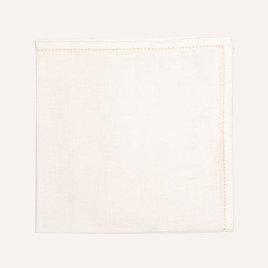 Jour Venise Off-White Linen Pocket Square