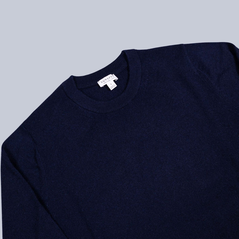 Navy Cashmere Crewneck Sweater