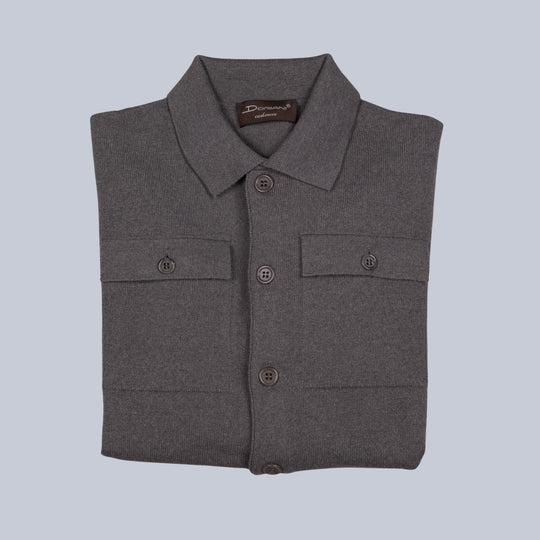 Green Cashmere Knit Overshirt Sweater