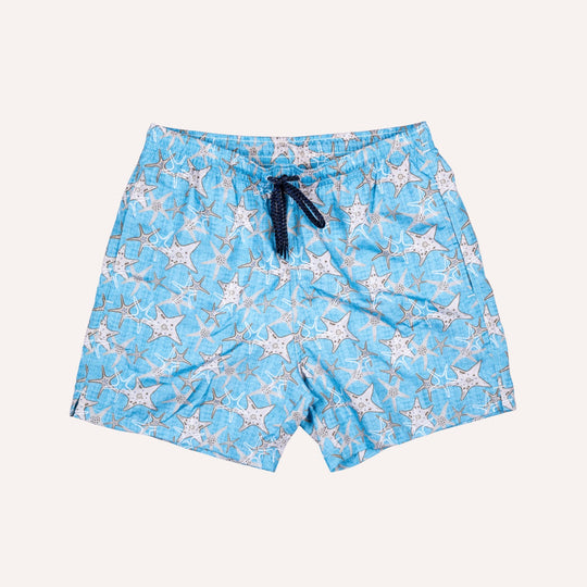 Turquoise Starfish Printed Swim Shorts