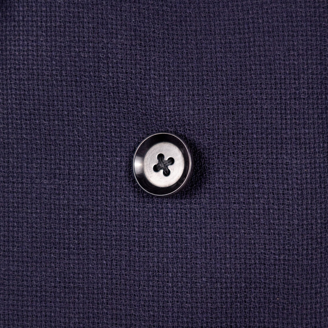 Navy Double-Breasted Wool Summer Balloon Blazer