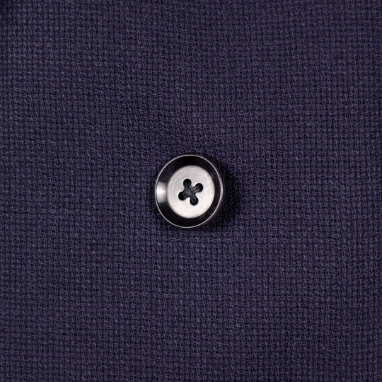 Navy Double-Breasted Wool Summer Balloon Blazer