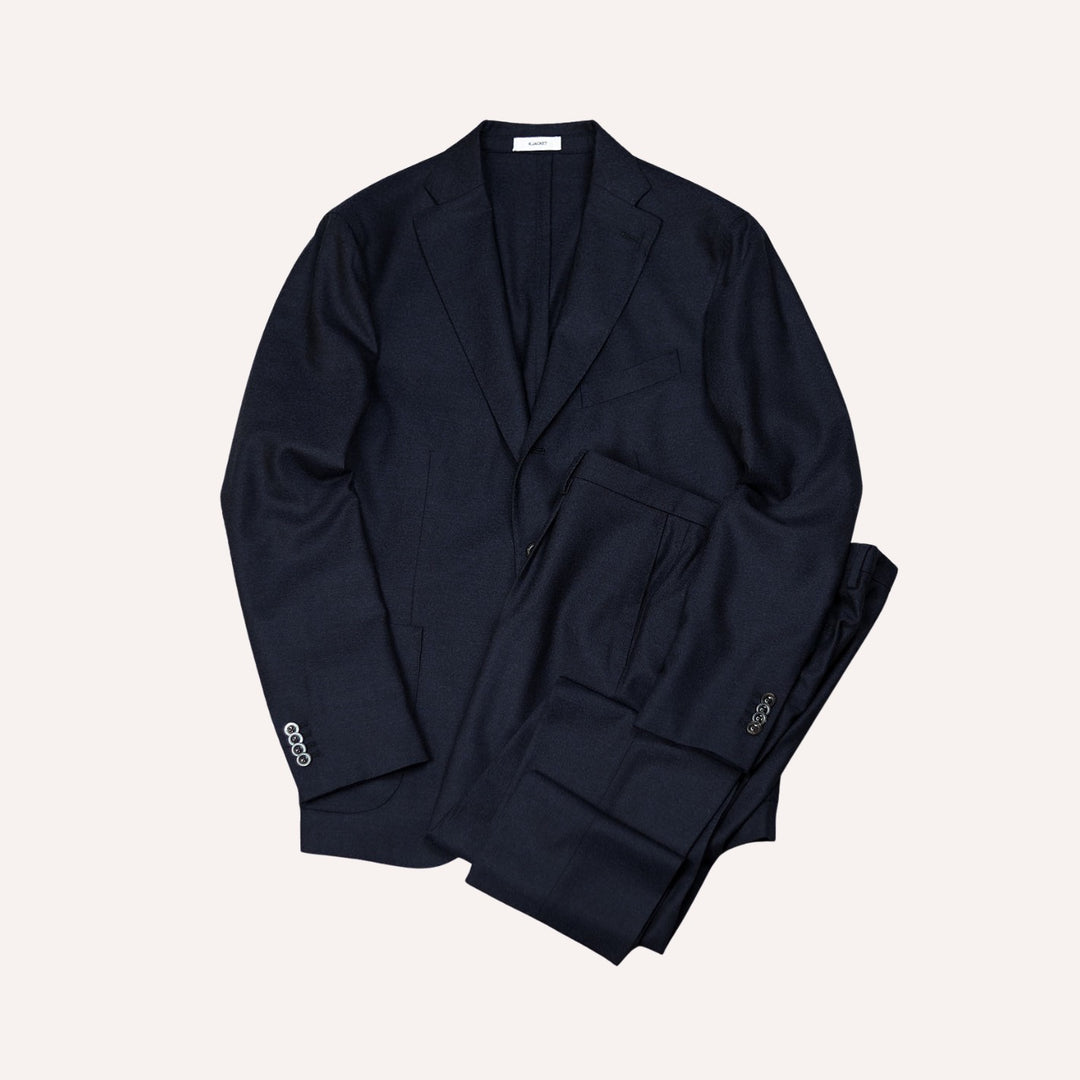 Navy Virgin Wool Unconstructed Suit