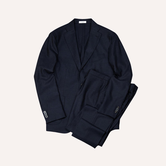 Navy Virgin Wool Unconstructed Suit
