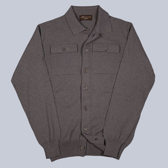 Green Cashmere Knit Overshirt Sweater