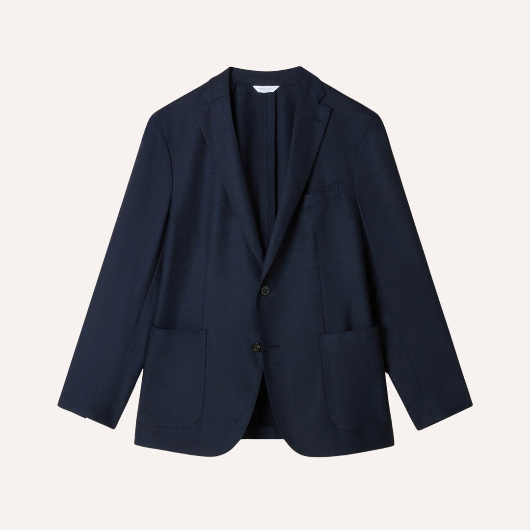 Navy Virgin Wool Unconstructed Suit