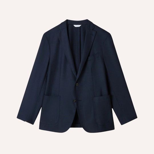Navy Virgin Wool Unconstructed Suit