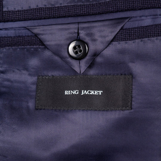 Navy Double-Breasted Wool Summer Balloon Blazer