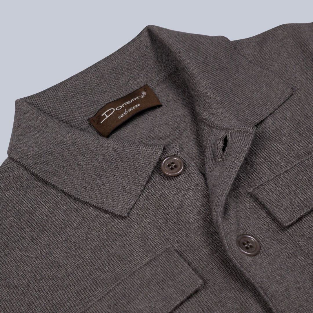 Green Cashmere Knit Overshirt Sweater