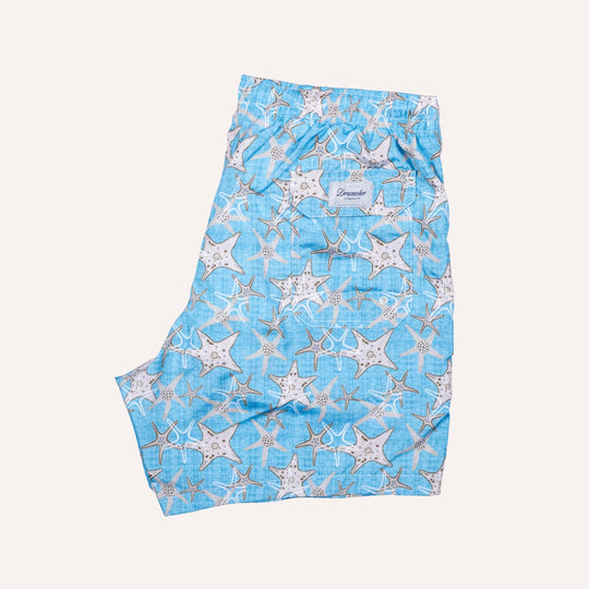 Turquoise Starfish Printed Swim Shorts