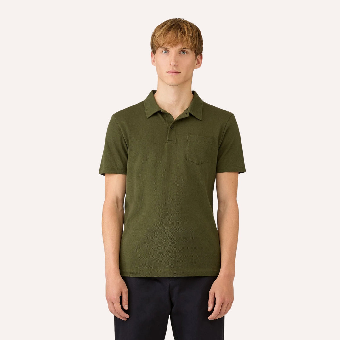 Deep Olive Riviera Short Sleeve Polo Shirt