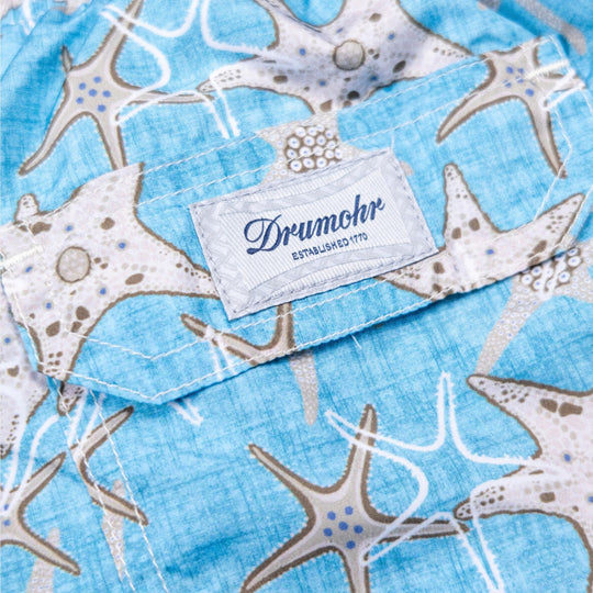 Turquoise Starfish Printed Swim Shorts