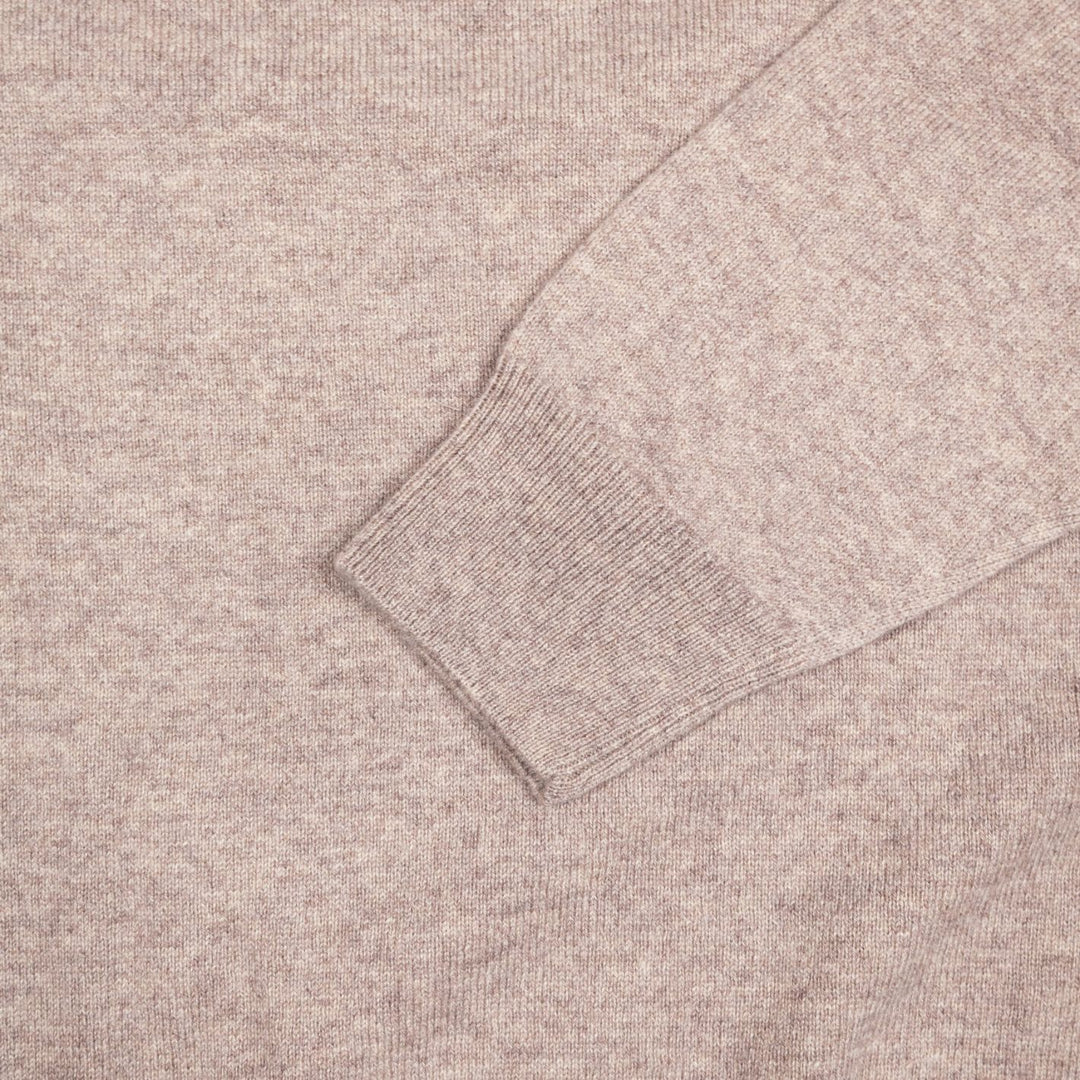 Oatmeal Melange Cashmere Crewneck Sweater