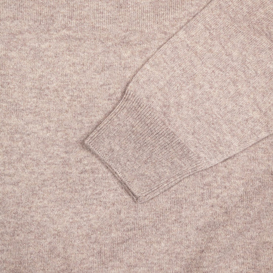 Oatmeal Melange Cashmere Crewneck Sweater