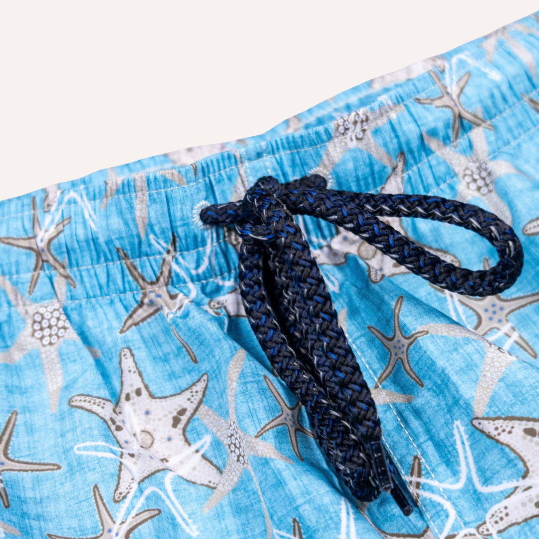 Turquoise Starfish Printed Swim Shorts