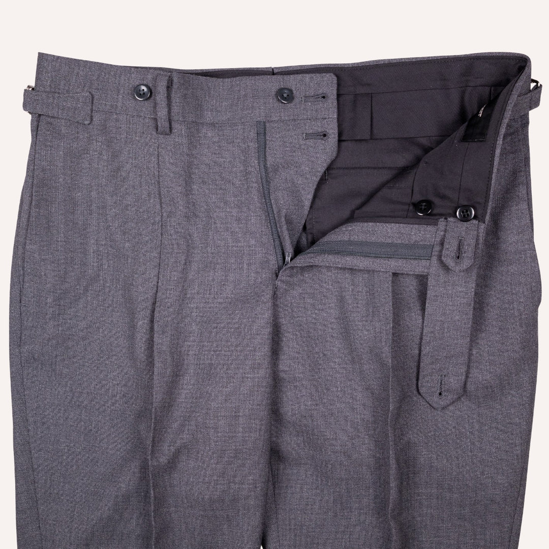 Mid Grey Tropical Wool Trousers