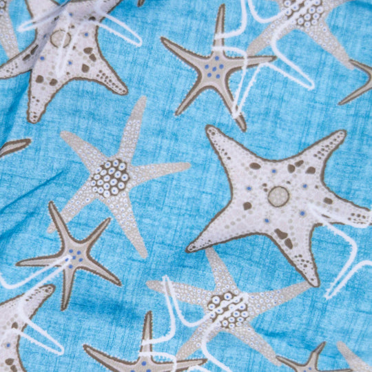 Turquoise Starfish Printed Swim Shorts
