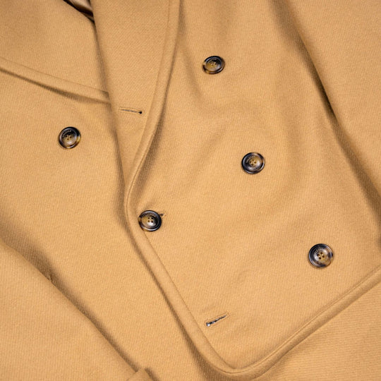 Camel Wool Double Breasted Coat