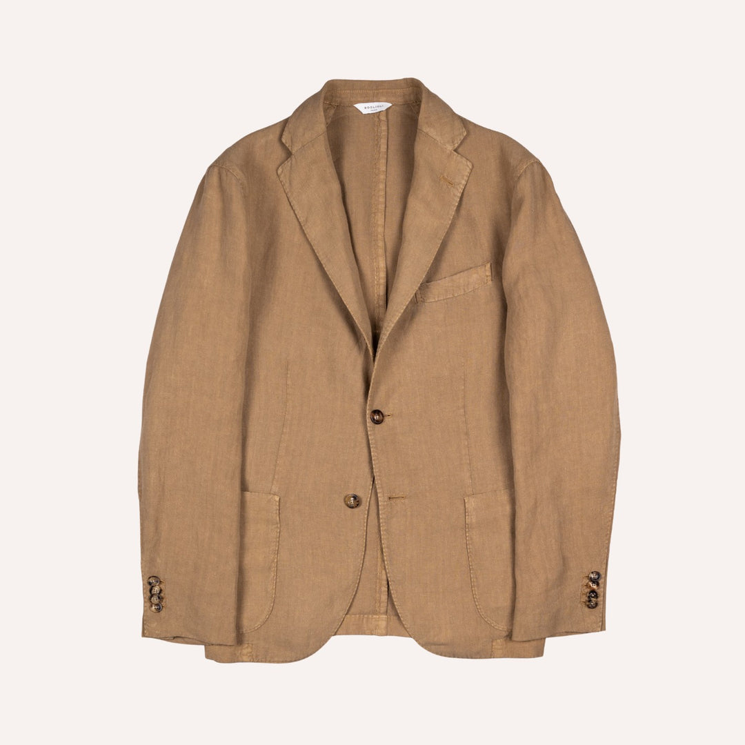 Tobacco Brown Washed Linen Suit