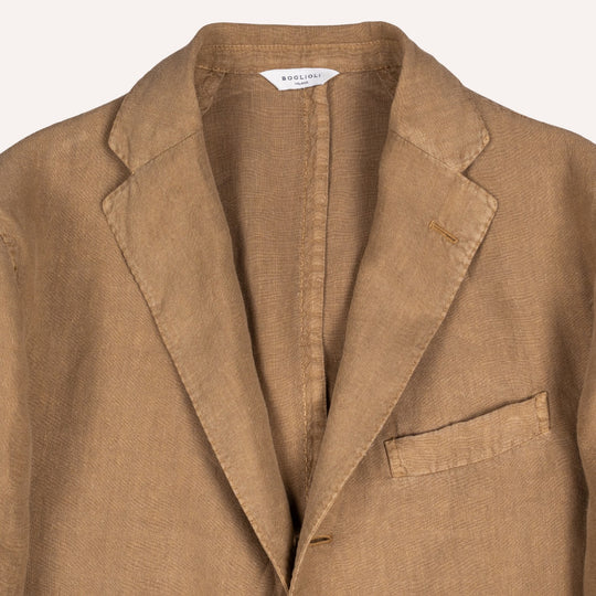 Tobacco Brown Washed Linen Suit