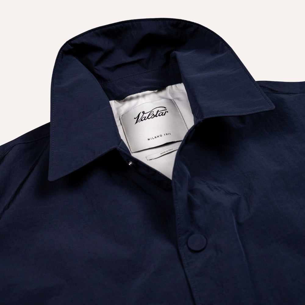 Navy Cotton Nylon Coach Jacket