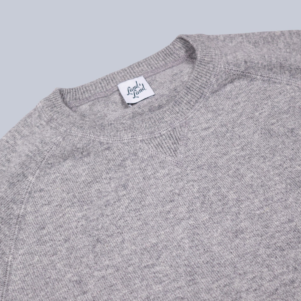 Grey Raglan Cashmere Sweater