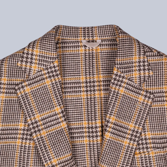 Brown Glencheck Wool Blazer