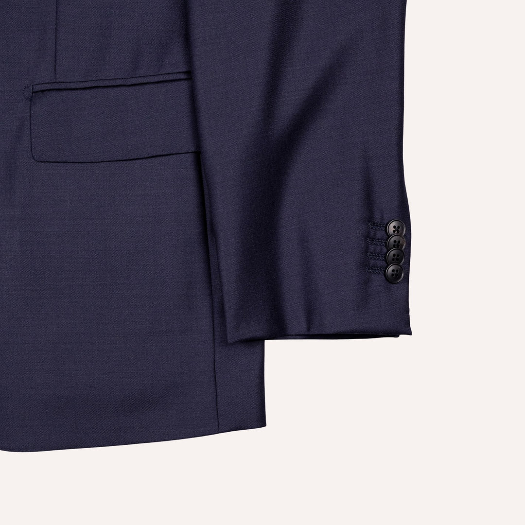 Navy  S120 Twill Wool Suit - Black Line