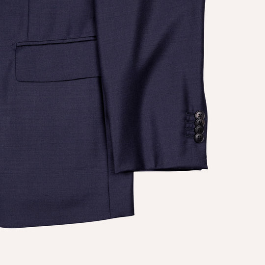 Navy  S120 Twill Wool Suit - Black Line