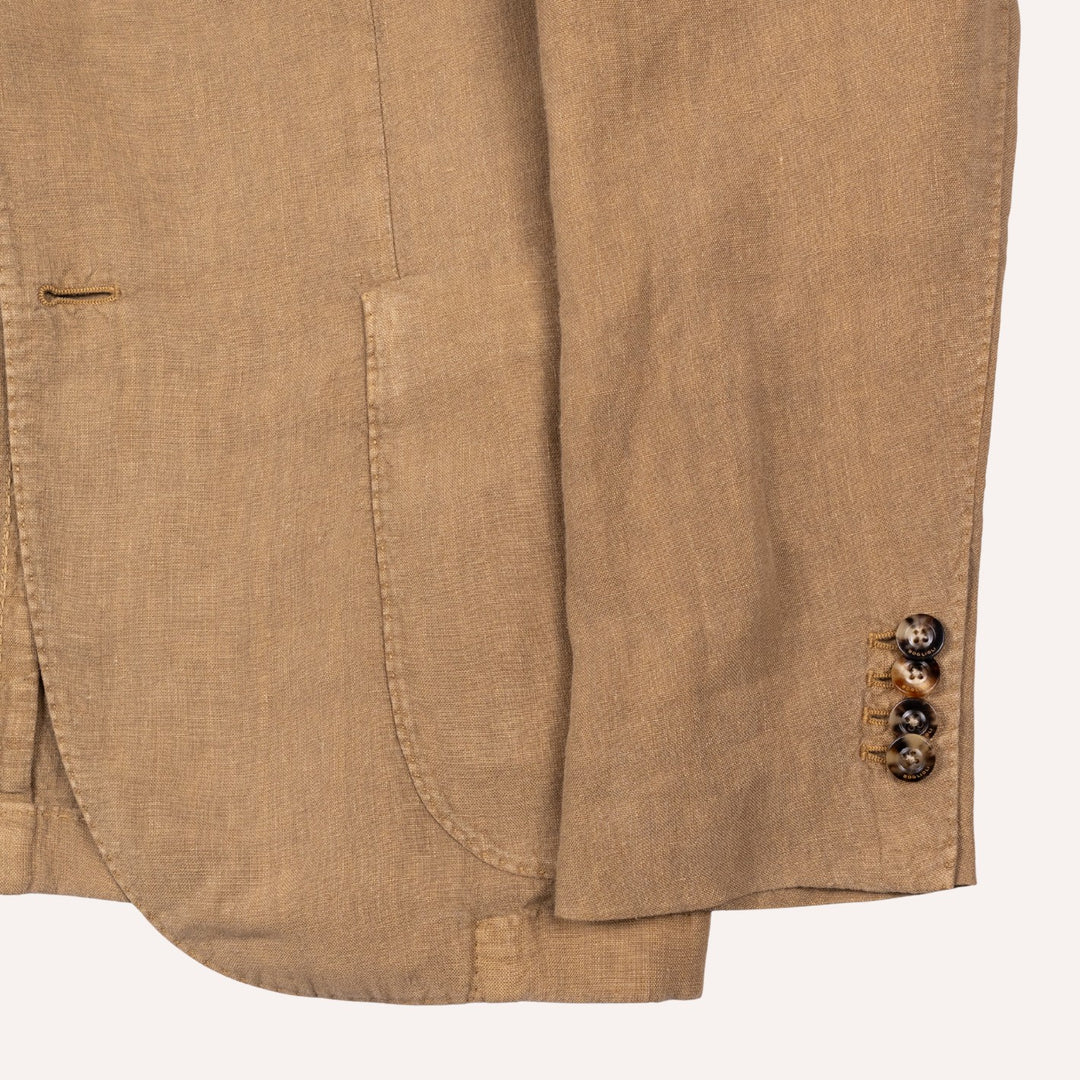 Tobacco Brown Washed Linen Suit